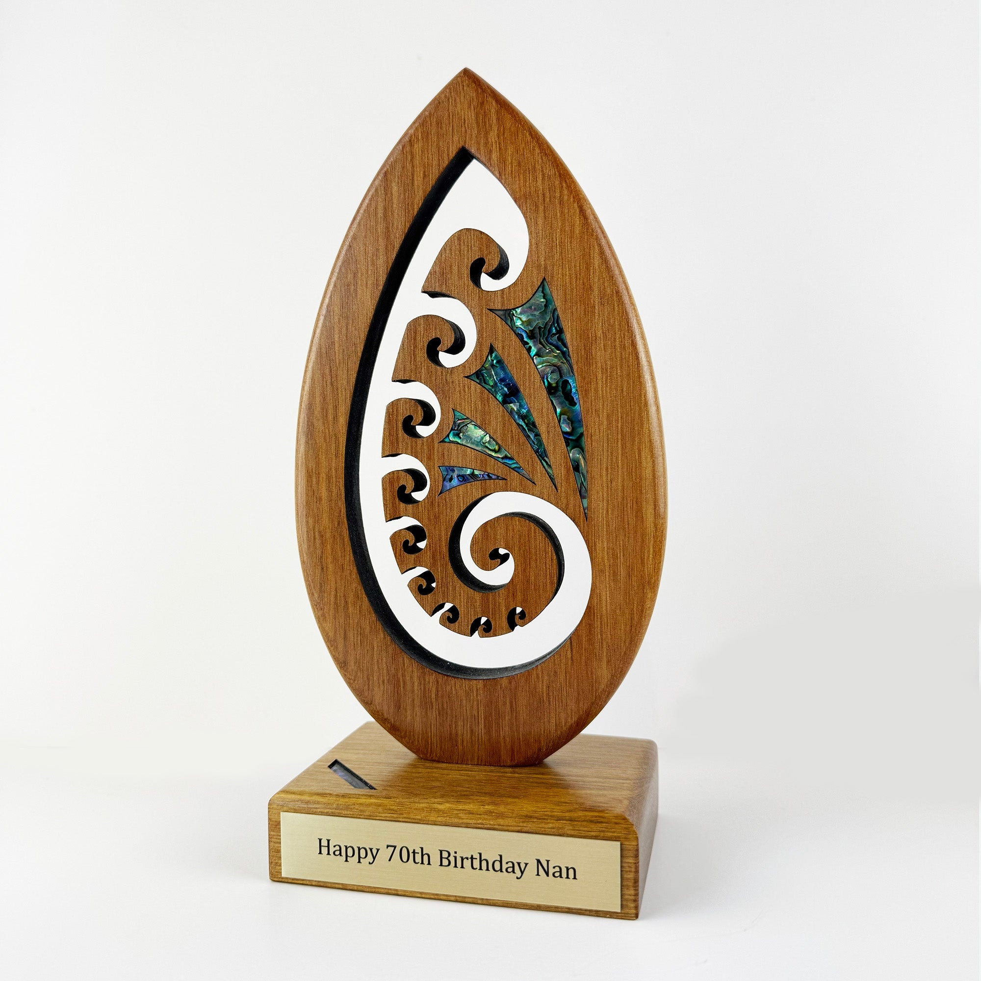 Pacific Rimu Māori Sculptural Koru Trophy - ShopNZ
