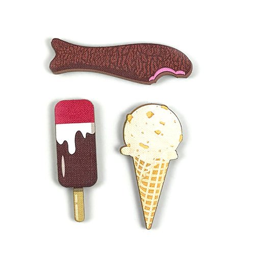 Pack of 3 New Zealand Sweet Treat Fridge Magnets - Jelly Tip - Hokey Pokey Icecream - Chocolate Fish - ShopNZ