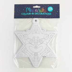 Pack of 36 Colour In Matariki Stars Decorations - ShopNZ