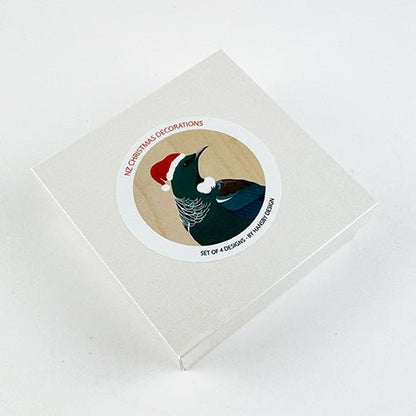 Pack of 4 NZ Native Bird Christmas Ornaments - Tui, Takahe, Kakapo, Kereru - ShopNZ