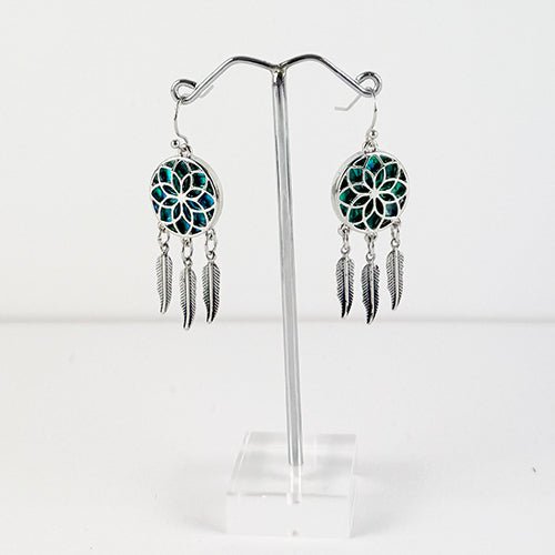 Paua Shell Dream Catcher Earrings - ShopNZ