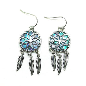 Paua Shell Dream Catcher Earrings - ShopNZ