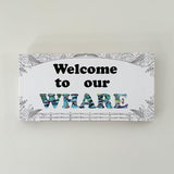 Paua Welcome to our Whare Canvas Sign - ShopNZ
