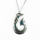 Pewter NZ Maori Fish Hook Necklace - ShopNZ