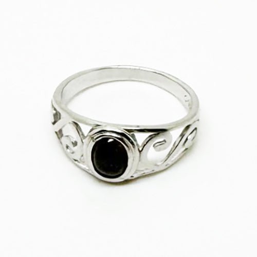 Pretty Genuine NZ Greenstone Sterling Silver Koru Ring - ShopNZ