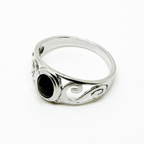 Pretty Genuine NZ Greenstone Sterling Silver Koru Ring - ShopNZ