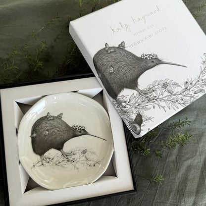 Pretty Kiwi Bird Trinket Dish - designed by Northland Tattoo Artist Katy Hayward - ShopNZ