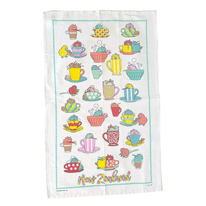 Pretty Kiwi in a Cup Tea Towel - ShopNZ