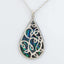 Pretty Large Paua Drop Necklace with Filigree Overlay