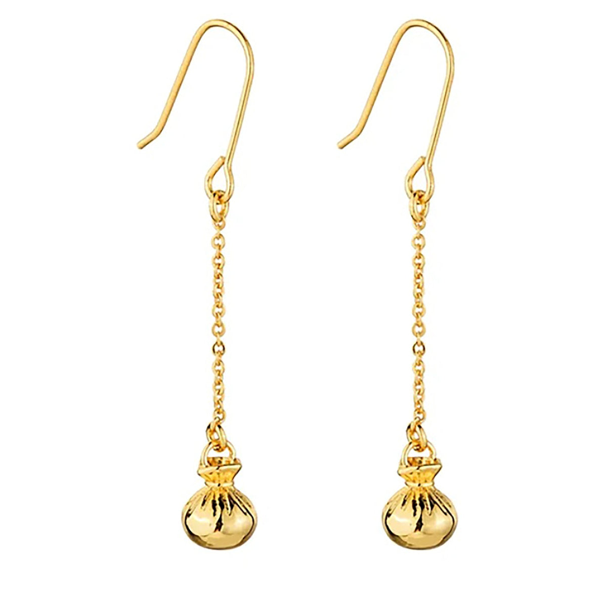 Pretty Little Taonga Gold Dangling Poi Earrings - ShopNZ