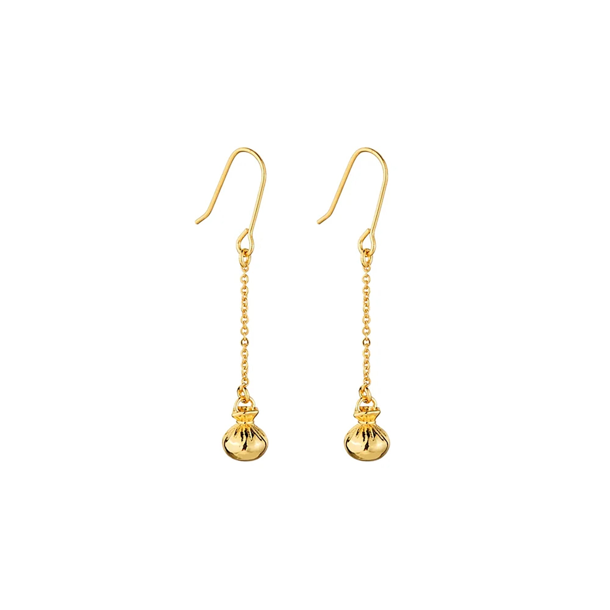 Pretty Little Taonga Gold Dangling Poi Earrings - ShopNZ