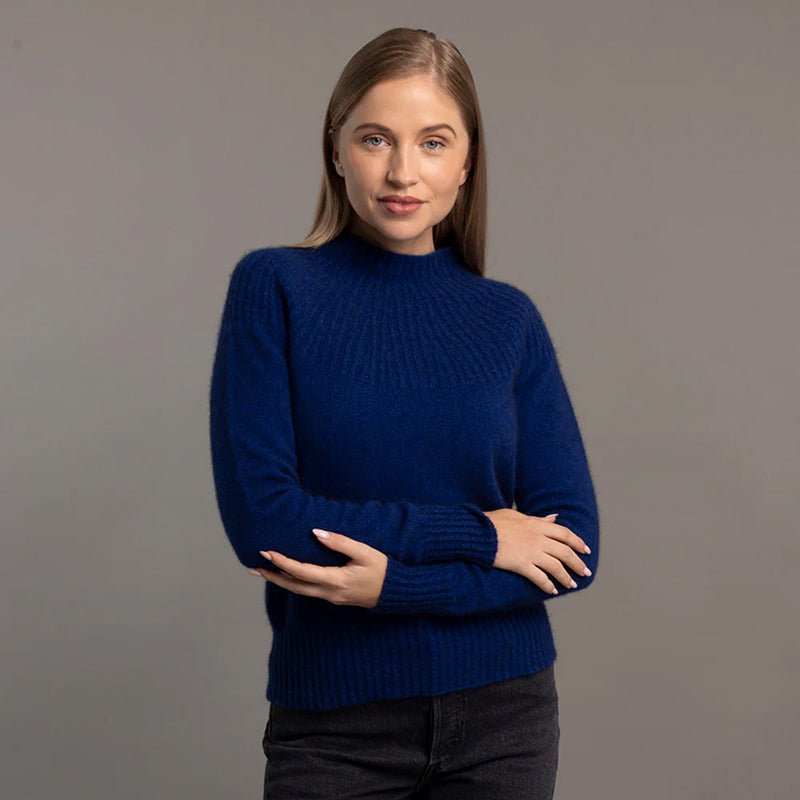 Pretty Merino Possumsilk Yoke Neck Cable Sweater - ShopNZ