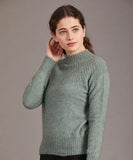 Pretty Merino Possumsilk Yoke Neck Cable Sweater - ShopNZ