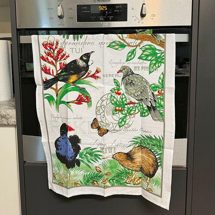 Pretty NZ Birds Teatowel - ShopNZ