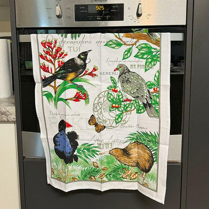 Pretty NZ Birds Teatowel - ShopNZ