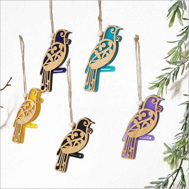 Pretty NZ Koru Tui Bird Christmas Ornament - ShopNZ