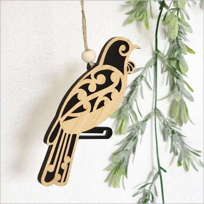 Pretty NZ Koru Tui Bird Christmas Ornament - ShopNZ