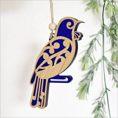 Pretty NZ Koru Tui Bird Christmas Ornament - ShopNZ