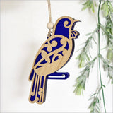 Pretty NZ Koru Tui Bird Christmas Ornament - ShopNZ