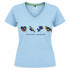 Pretty Soft Blue Womens Souvenir NZ T-shirt with Native Bird Print - ShopNZ