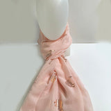 Pretty Soft Pink Scarf with Sparkly Kiwi Birds - ShopNZ