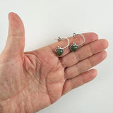 Pretty Sterling Silver Hoop Earrings with Greenstone Heart - ShopNZ
