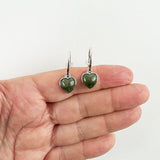 Pretty Sterling Silver Hoop Earrings with Greenstone Heart - ShopNZ