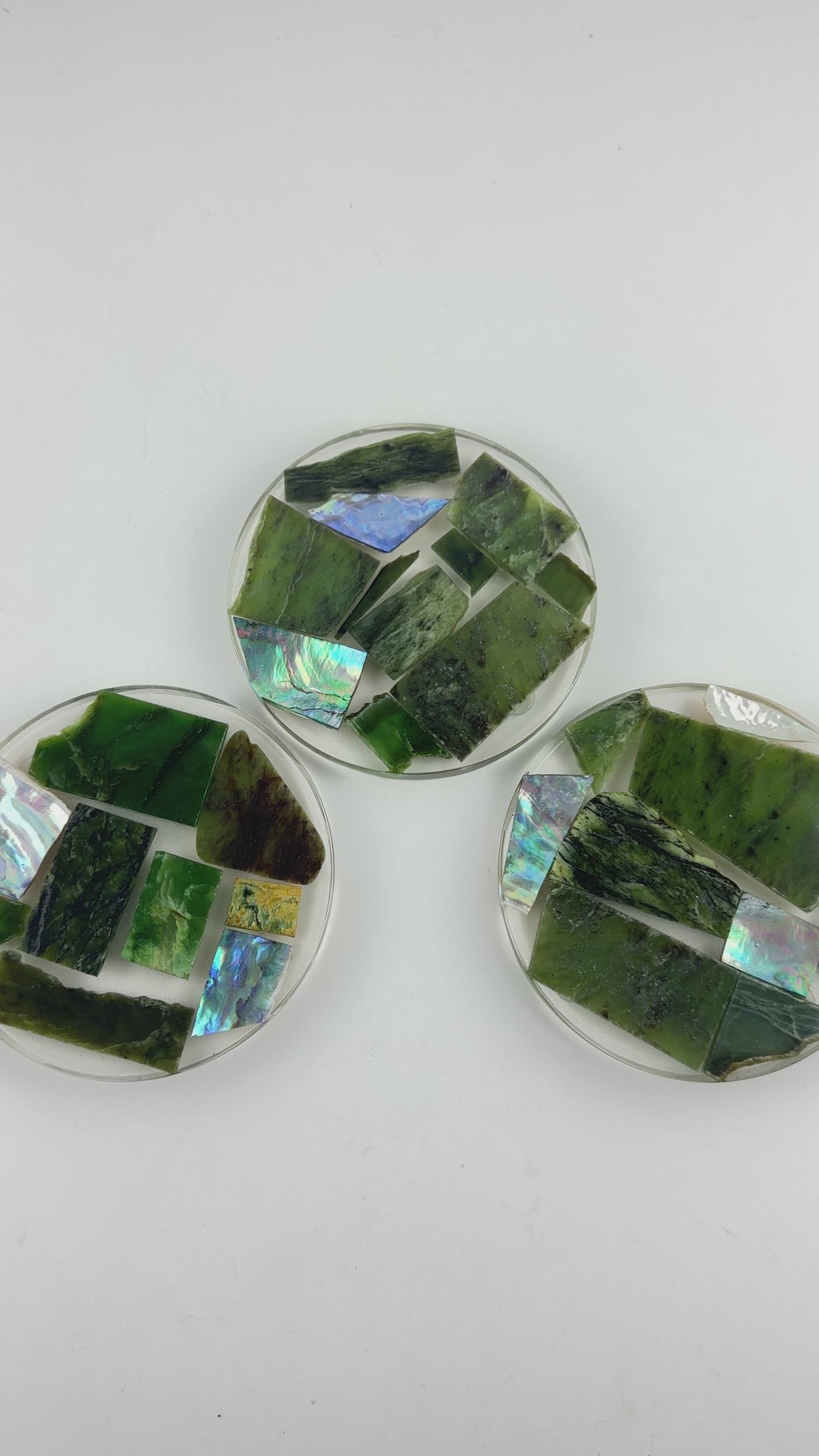 Stunningly Beautiful Paua Shell and Greenstone Coasters