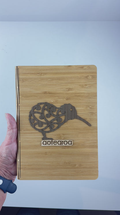 NZ Koru Kiwi Bird Aotearoa A5 Bamboo Journal