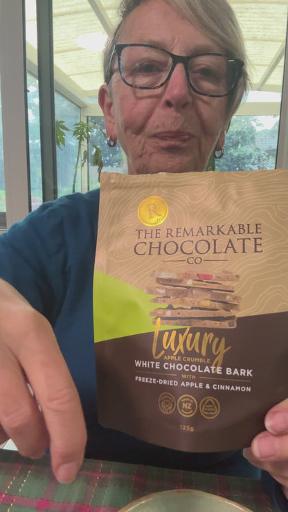 The Remarkable Chocolate Co Apple Crumble White Chocolate Bark