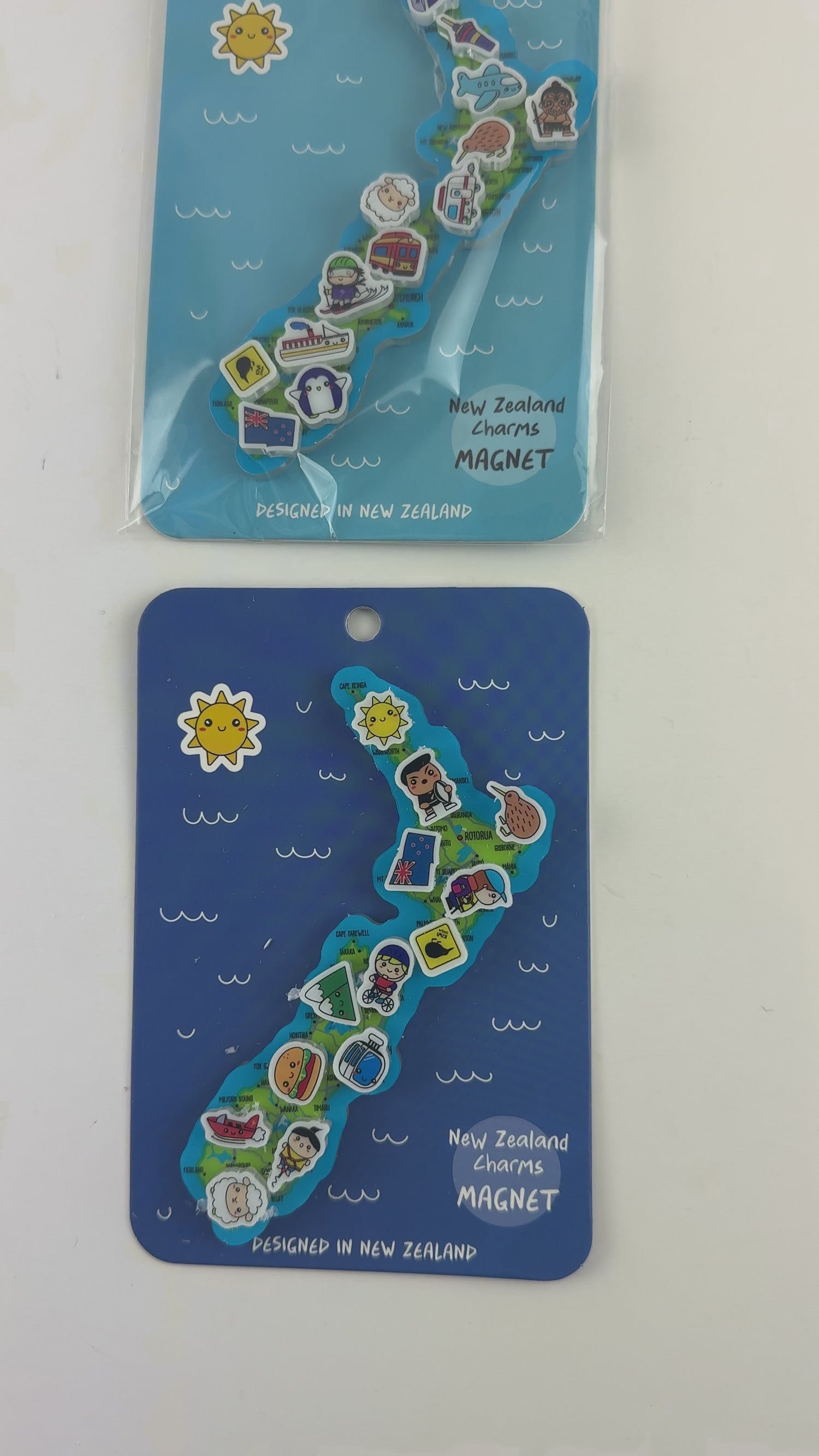Fun NZ Map Charms Magnets - 2 To Choose From