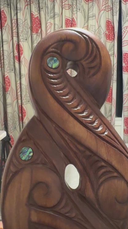 Massive 59cm Carved Maori Pikorua Twist Trophy - Symbol of Love or Friendship