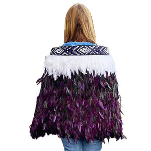 Purple and White Maori Korowai Cape - ShopNZ