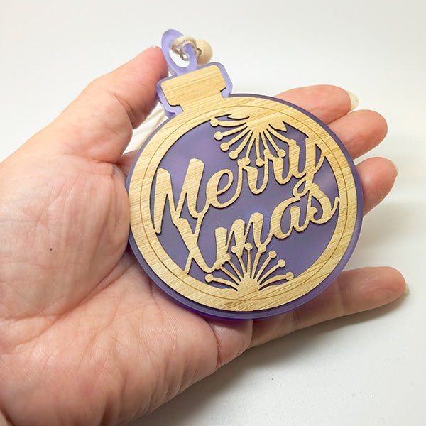 Purple NZ Merry Xmas Pohutukawa Christmas Ornament - ShopNZ