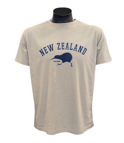 Running Kiwi NZ Souvenir Mens T-shirt - Colour Sand - ShopNZ