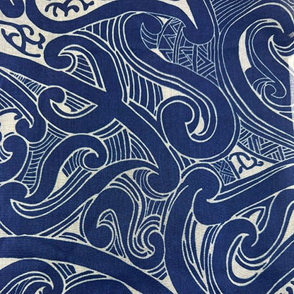 Sapphire Blue Maori Tattoo Design Sarong or Scarf - ShopNZ