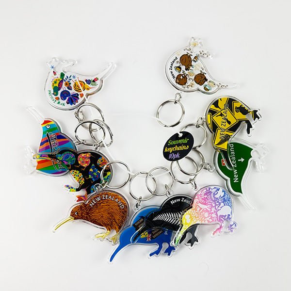 Set of 10 Assorted Kiwi Keyrings – ShopNZ