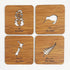 Set of 4 NZ Rimu Cutout Coasters - ShopNZ