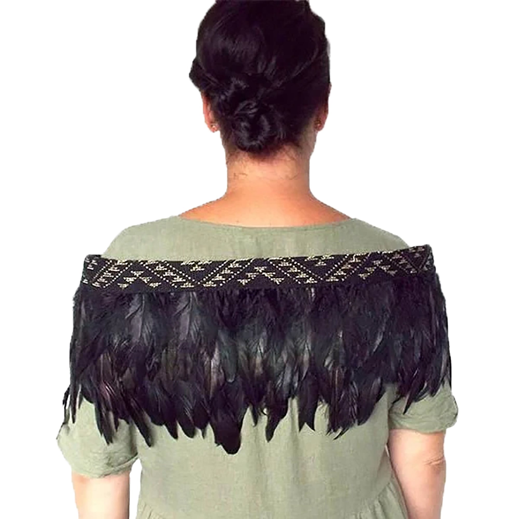 Short Black Māori Korowai With Gold Trim - ShopNZ