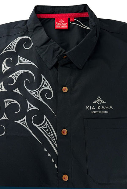 Short Sleeve Mens Maori Koru Tattoo Shirt - ShopNZ