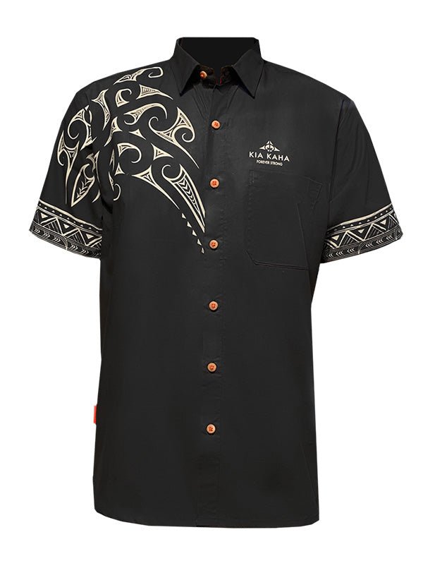 Short Sleeve Mens Maori Koru Tattoo Shirt - ShopNZ