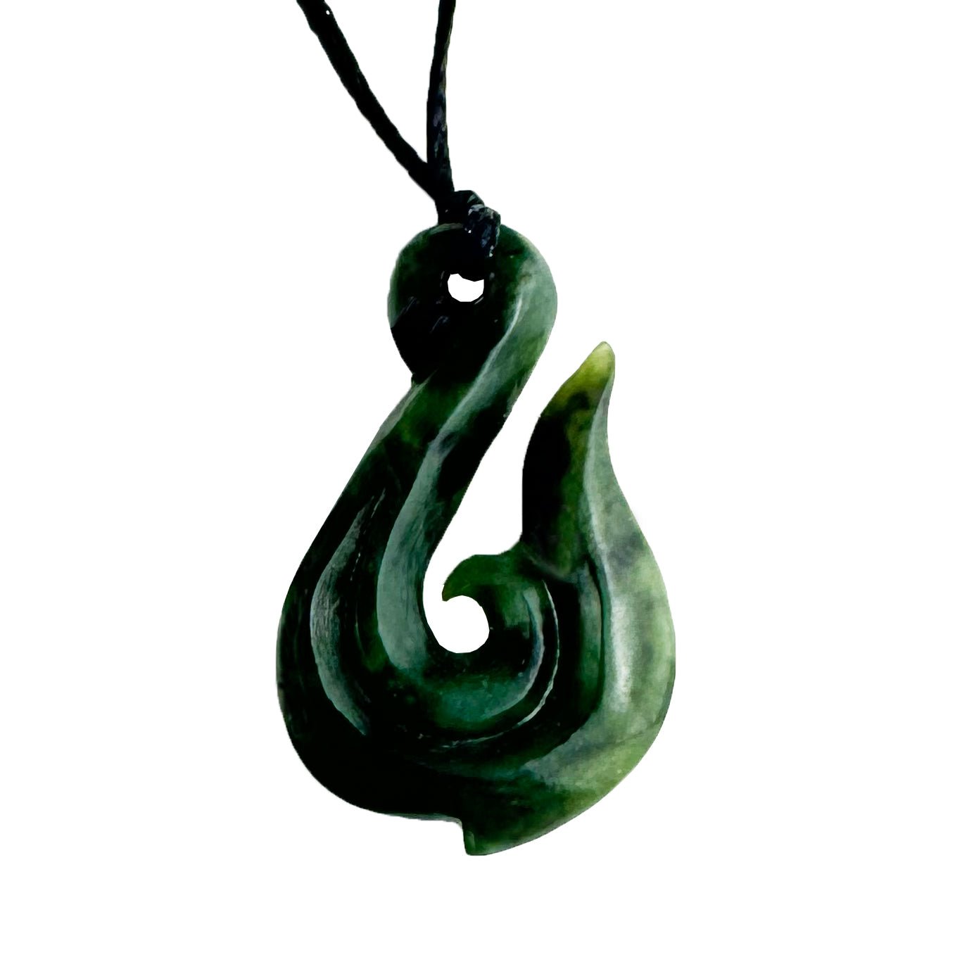 Small Genuine NZ Greenstone Hook with Koru Necklace – ShopNZ