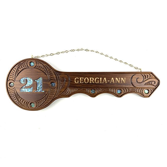 Solid Wood NZ 21st Birthday Key - ShopNZ