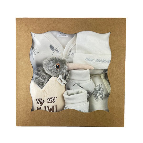 Souvenir Newborn Baby Romper Set Blanket and Kiwi Toy Gift Box - ShopNZ