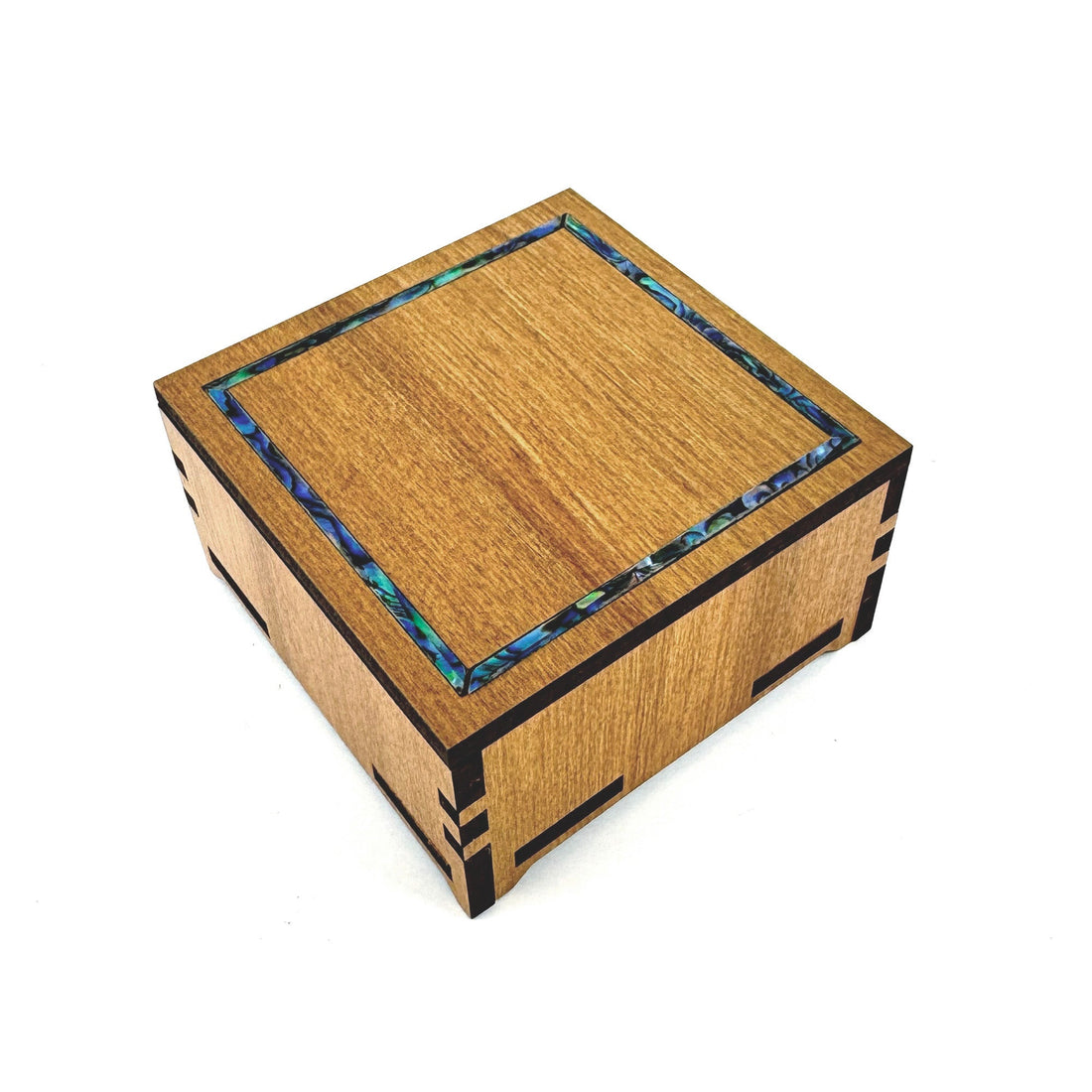 Square Rimu and Paua Jewellery or Trinket Box - Engravable for that Special Occasion - ShopNZ