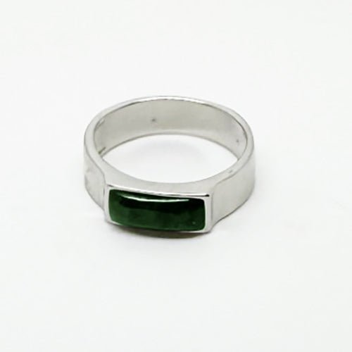 Sterling Silver Mens Ring with Genuine NZ Greenstone - ShopNZ