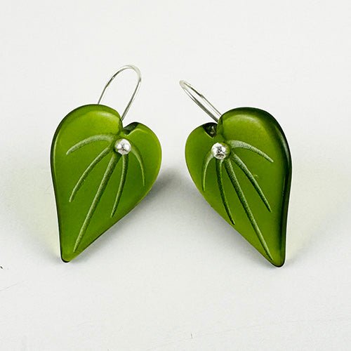 Stone Arrow Eco Green Glass Kawakawa Earrings - ShopNZ