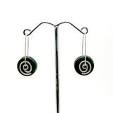 Stone Arrow Greenstone Silver Spiral Drop Earrings - ShopNZ