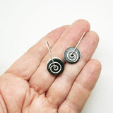 Stone Arrow Greenstone Silver Spiral Drop Earrings - ShopNZ