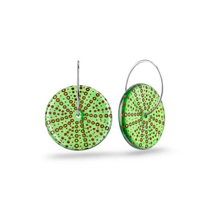 Stone Arrow Recycled Glass Kina Disc Earrings - ShopNZ